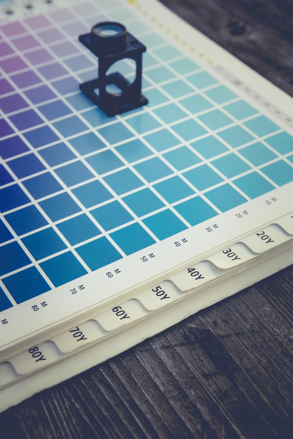 Paint colour swatches fanned out
